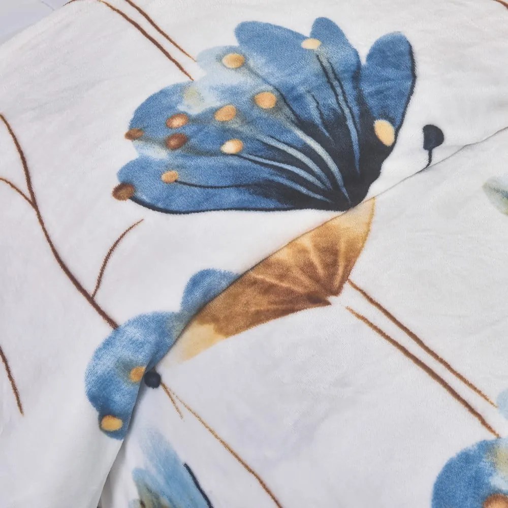 Тъмносиньо единично спално бельо от микроплюш 140x200 cm Marbella – My House