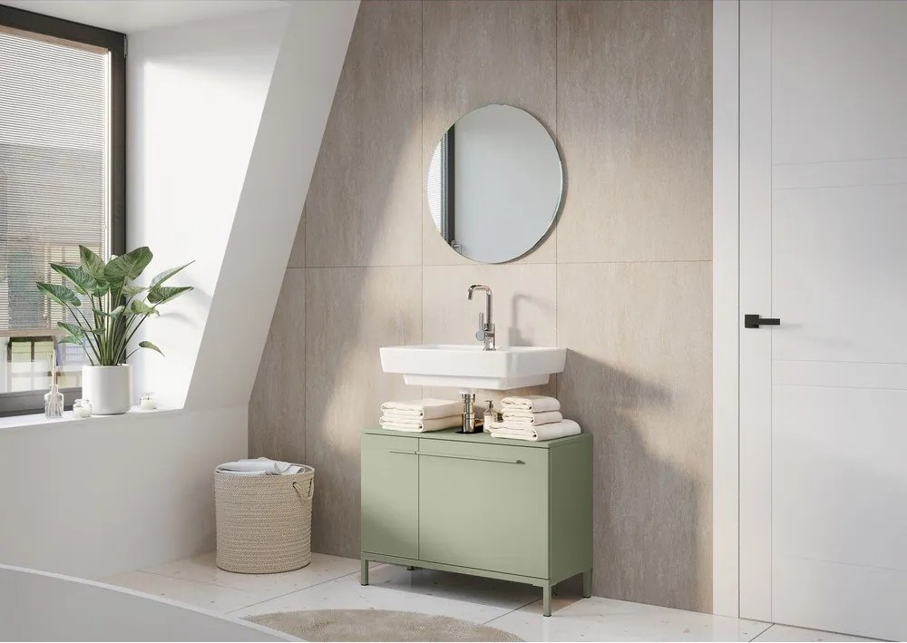 Зелен матов шкаф за мивка 80x59 cm Laurino – Germania