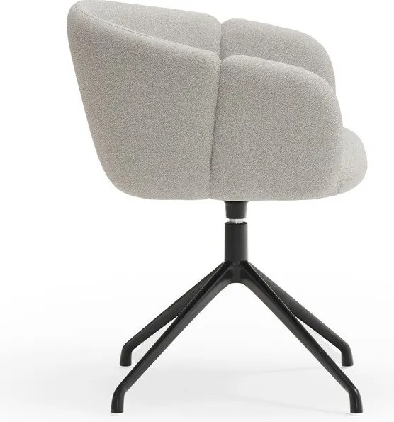 Светлосив тапициран трапезен стол с подлакътници Add – Teulat