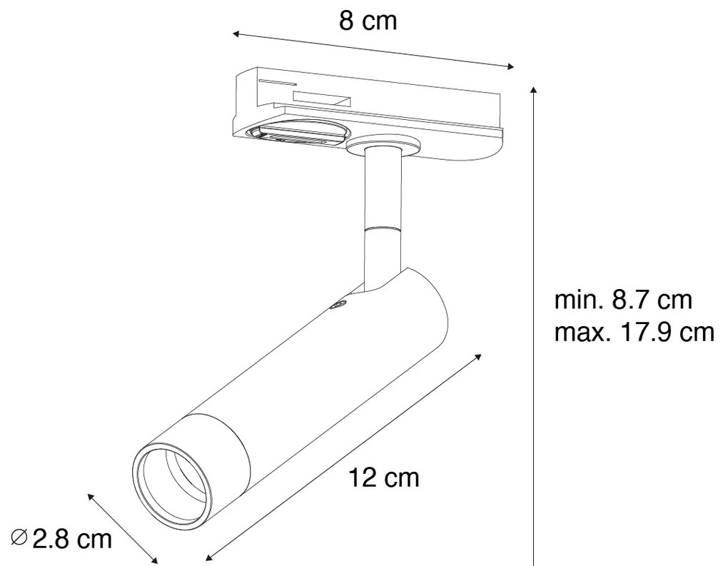 Модерен прожектор бял за 1-фазна релсова система - Iconic Ivy