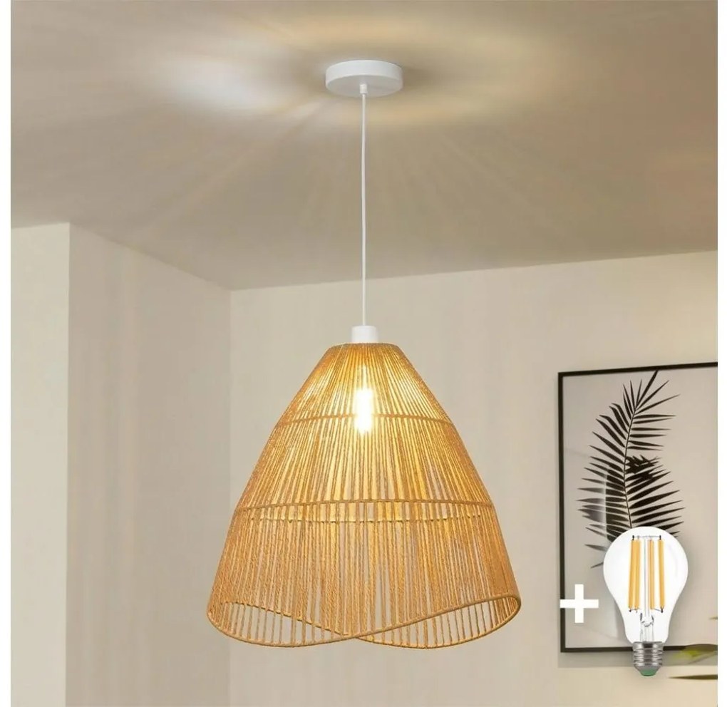 Brilagi - LED полилей на кабел CERIA BOHO 1xE27/40W/230V Ø 50 см кафяв