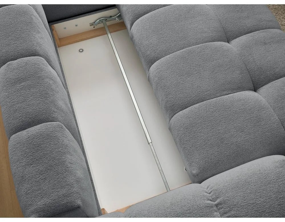 Тъмносив шенилов сгъваем/с място за съхранение ъглов диван (десен ъгъл/L форма) Everest – Bobochic Paris