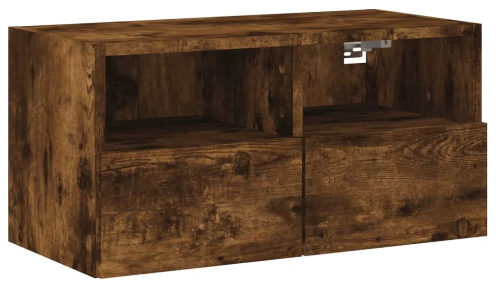 836862 vidaXL Стенен ТВ шкаф, опушен дъб, 60x30x30 см, инженерно дърво