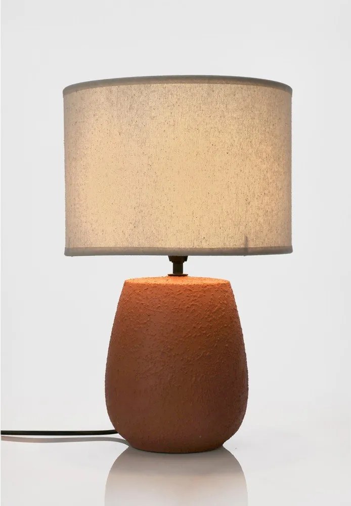 Теракотена керамична настолна лампа с текстилен абажур (височина 41,5 cm) Irvin – Yes Everyday
