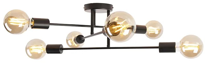 Интелигентен таванен аплик черен 6-светлина с Wi-Fi G95 - Сидни