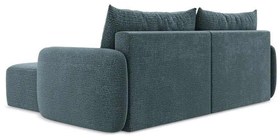 Тюркоазен разтегателен ъглов диван с място за съхранение (десен ъгъл) Kalena – Makamii