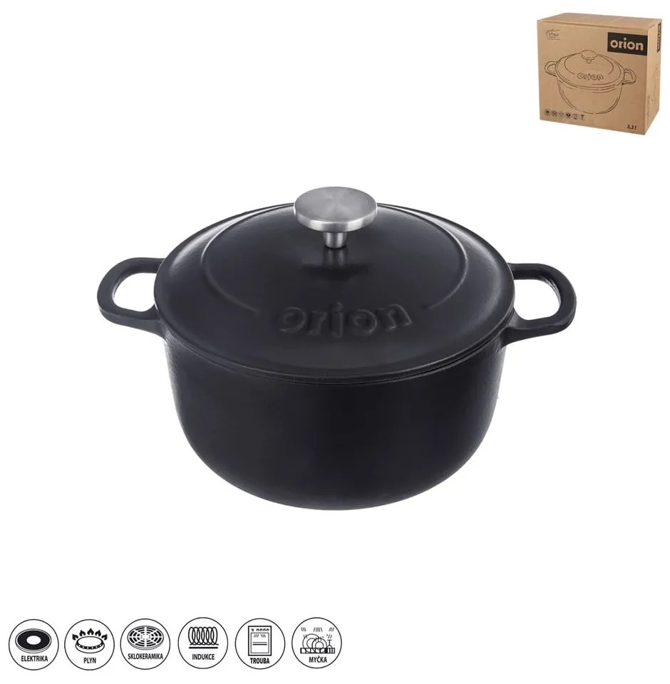 Чугунен съд с капак за индукция 3,3 л LITINA SMALT - Orion