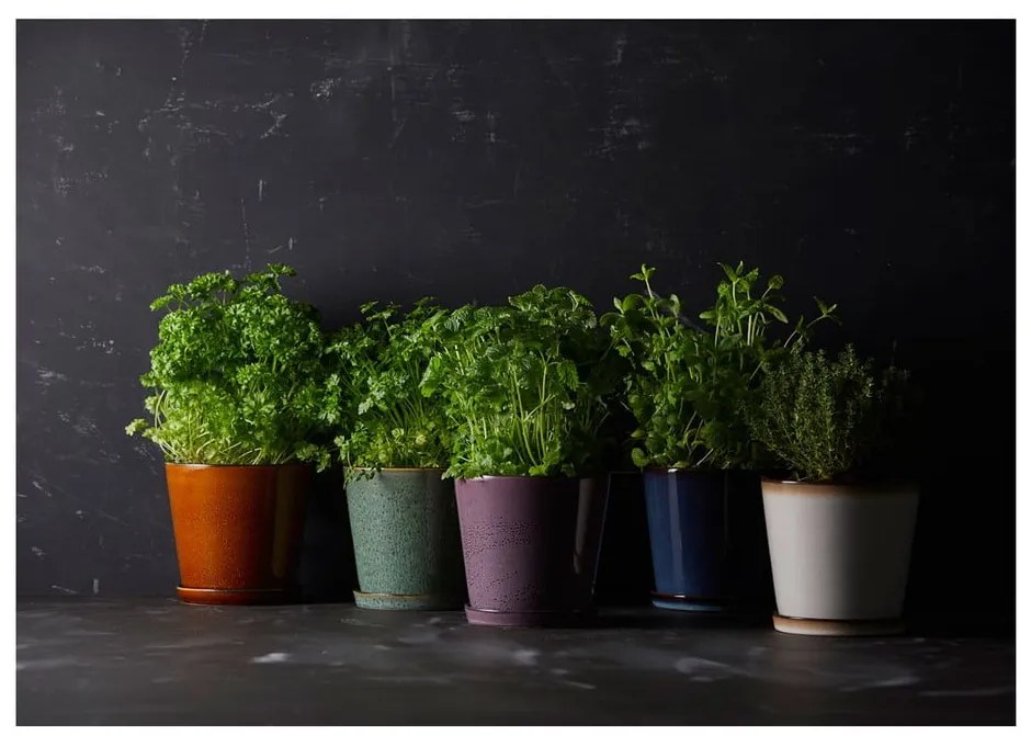 Глинено покритие за кашпа ø 14 cm Gastro Dark Blue/Black – Bitz