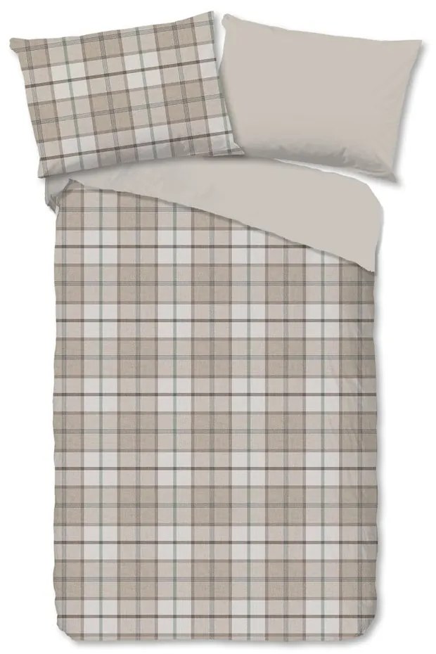 Светлокафяво единично фланелено спално бельо 140x200 cm Bernardus – Good Morning