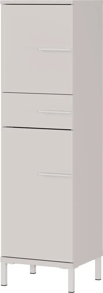 Кремав матов висок/тесен шкаф за баня 34x123 cm Laurino – Germania