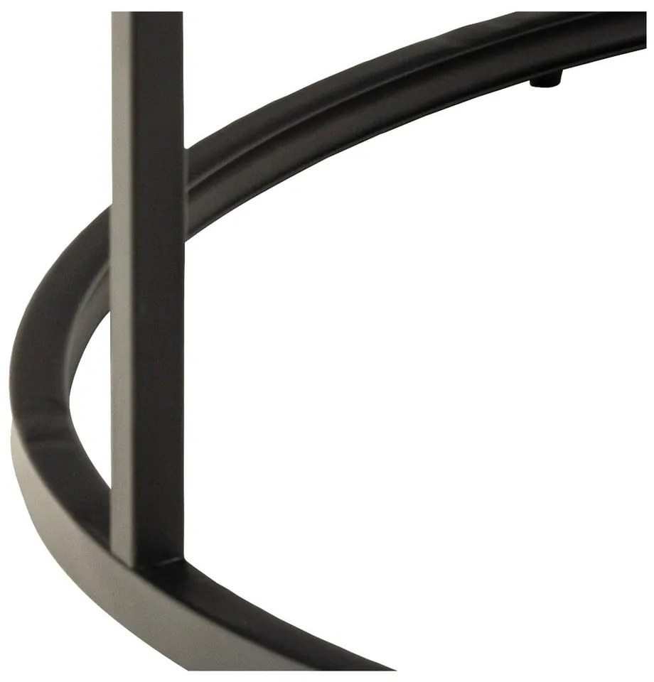 Черна кръгла масичка за кафе с плот от имитация на мрамор ø 80 cm Spiro – Actona