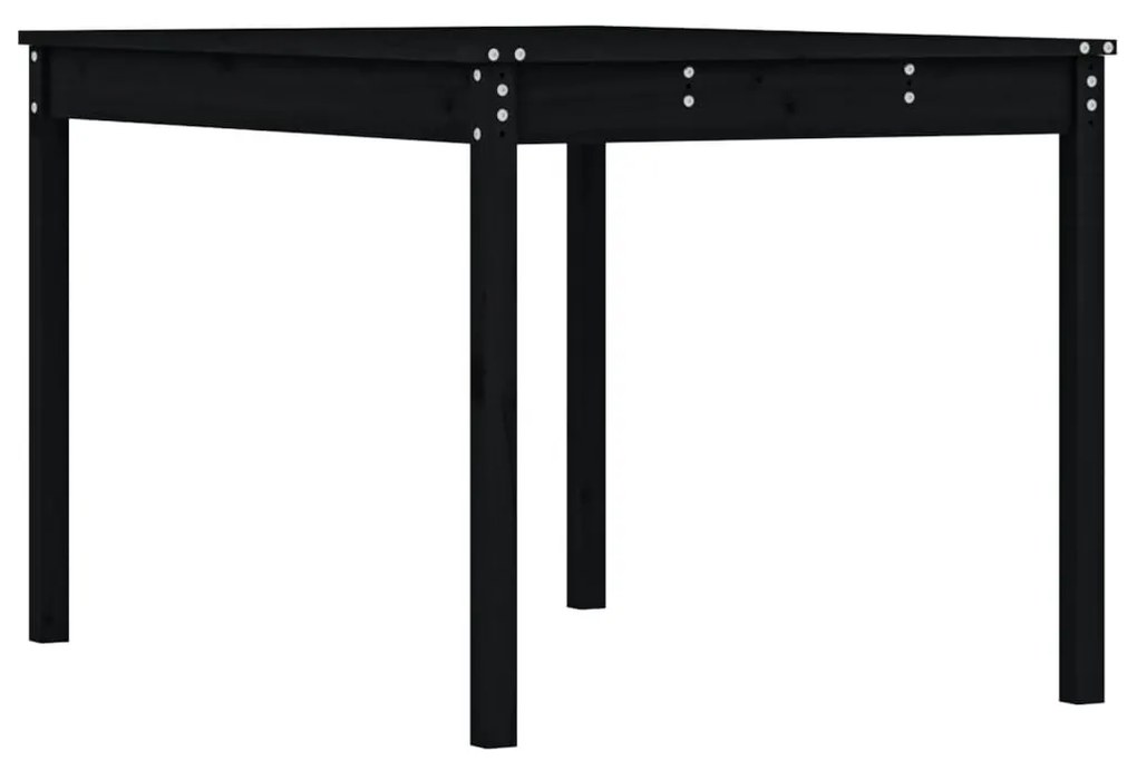 823973 vidaXL Градинска маса, черна, 121x82,5x76 см, борово дърво масив