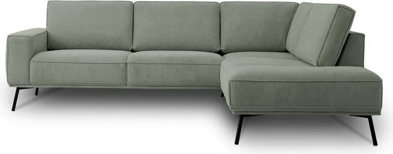 Зелен шенилов ъглов диван (десен ъгъл/L форма) Amsterdam – Scandic