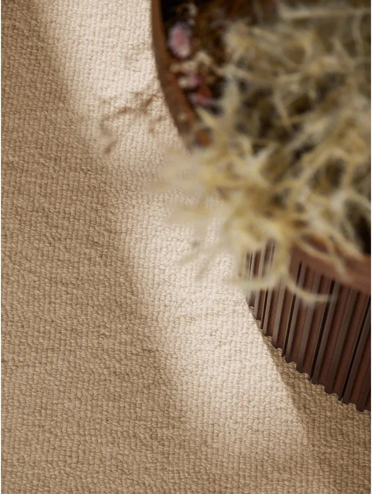 Ръчно изработен вълнен кръгъл килим в естествен цвят ø 200 cm Puristic Knots – Elle Decoration