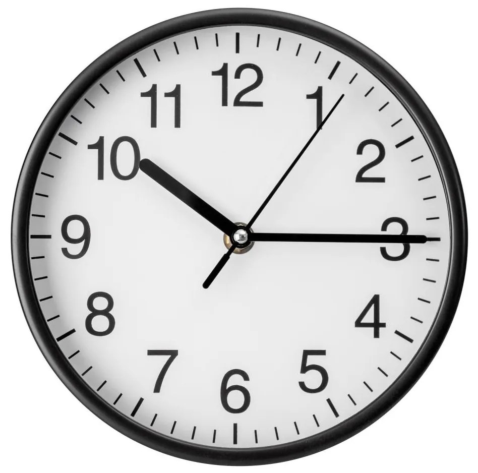 Стенен часовник Ø20 см, 1xAA, черно/бяло