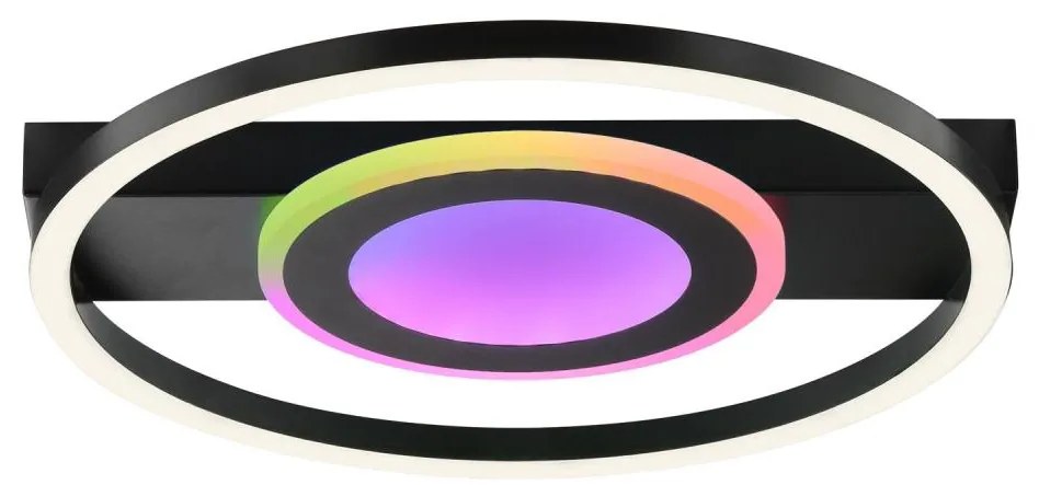 Brilliant - LED RGBW плафон с възможност за димиране MAUREEN LED/20W/230V 3000-6500K черен + дистанционно управление