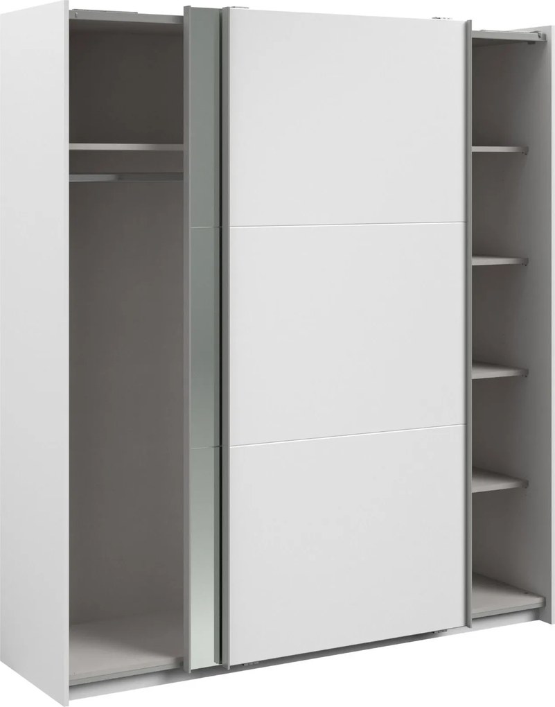 Гардероб Lynch plus с плъзгащи врати-Бял - Дължина: 180 см