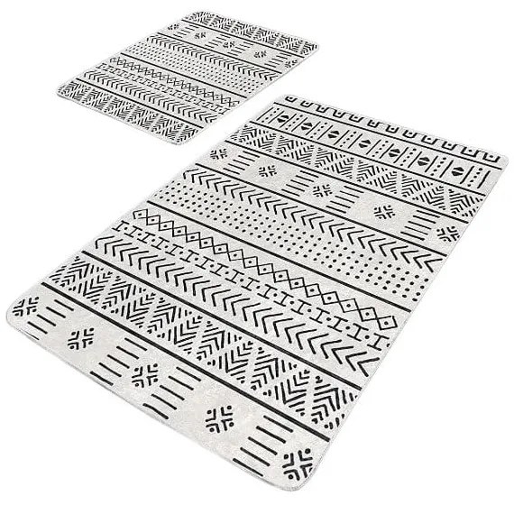 Черно-бели изтривалки за баня в комплект от 2 бр. 60x100 cm - Mila Home