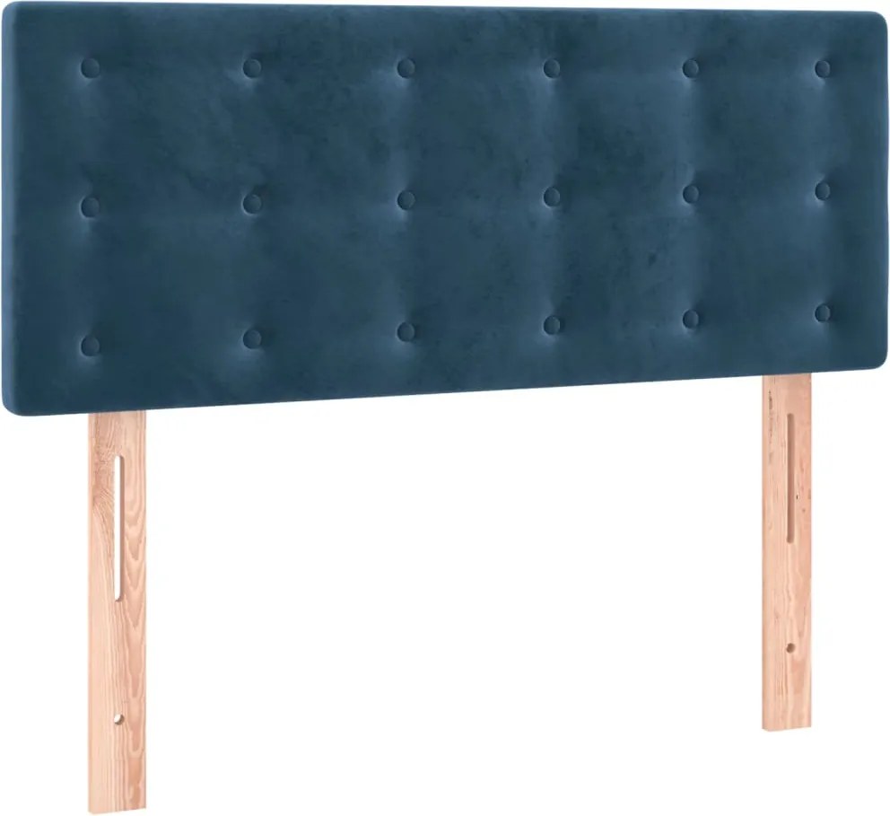 346454 vidaXL Горна табла за легло, тъмносиня, 100x5x78/88 см, кадифе