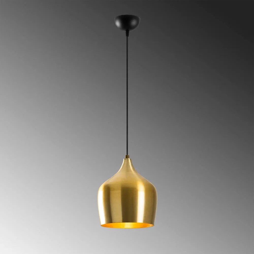 Висящо осветително тяло в златисто с метален абажур ø 22 cm Dodo – Opviq lights