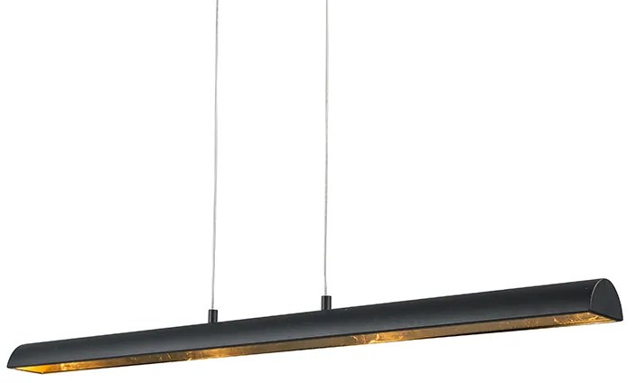 Висяща лампа черна със златен интериор с LED - Balo 4