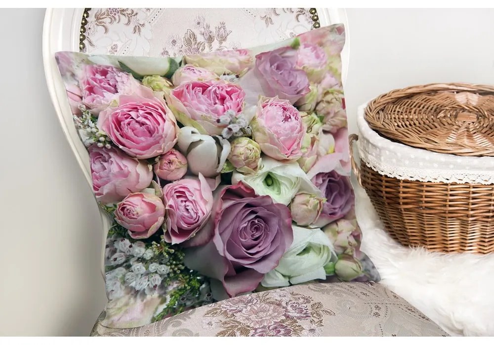 Калъфка за възглавница от памучна смес Рози, 45 x 45 cm - Minimalist Cushion Covers