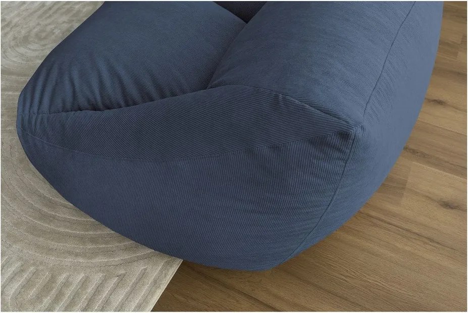 Тъмносин пуф от рипсено кадифе Lilibet – Bobochic Paris