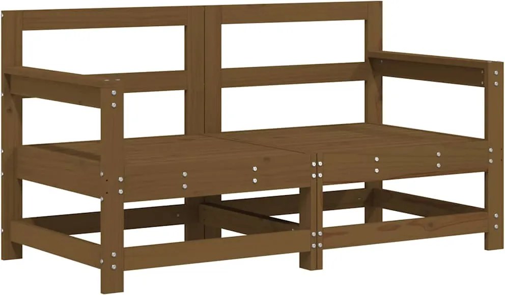 825509 vidaXL Градински ъглови дивани, 2 бр, меденокафяви, бор масив