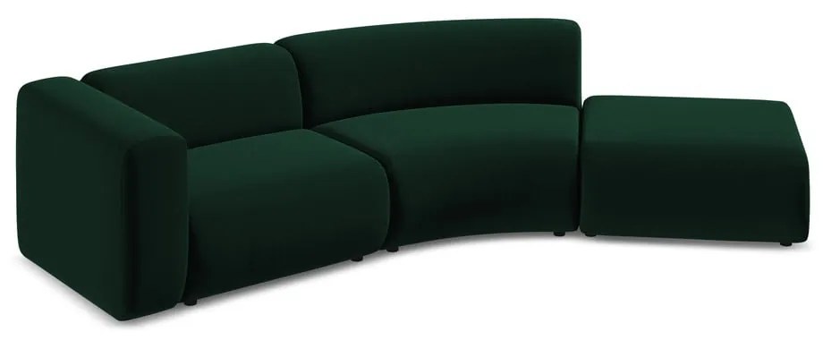 Тъмнозелен кадифен шезлонг (десен ъгъл) Ekahi – Makamii