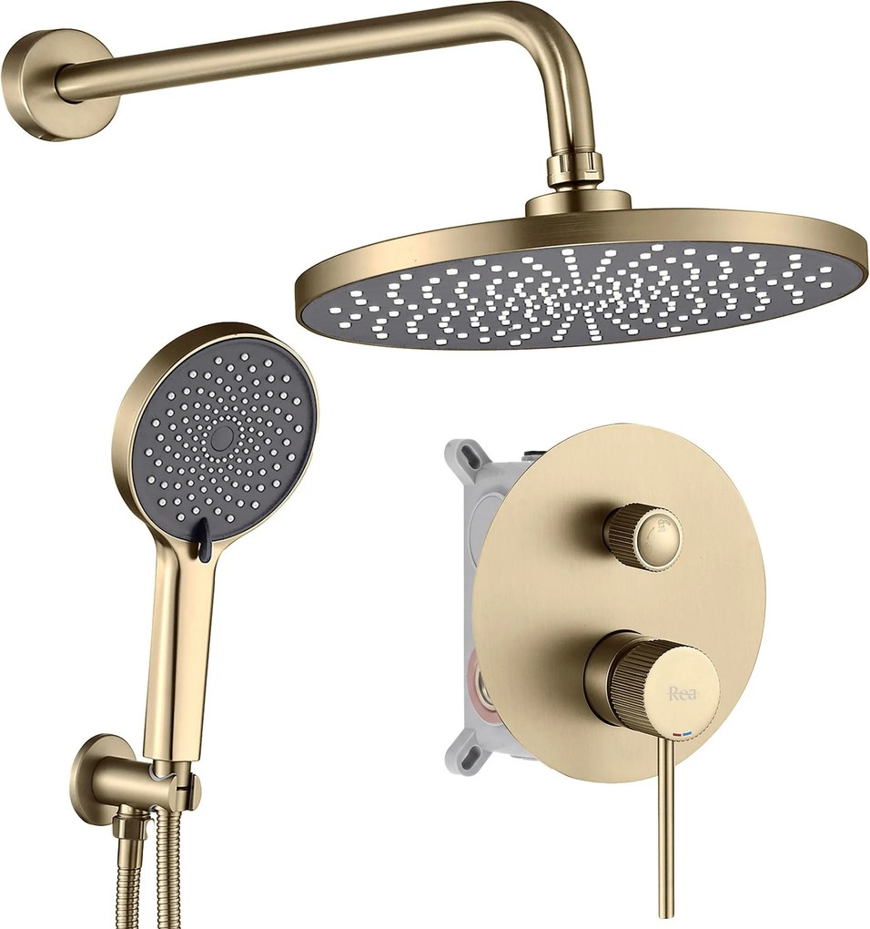 Душ система за вграждане Rea Lungo Stripe Gold Brush