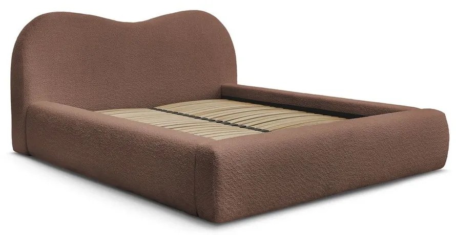 Оранжево тапицирано двойно легло с място за съхранение с включена подматрачна рамка 160x200 cm Orlane – Bobochic Paris