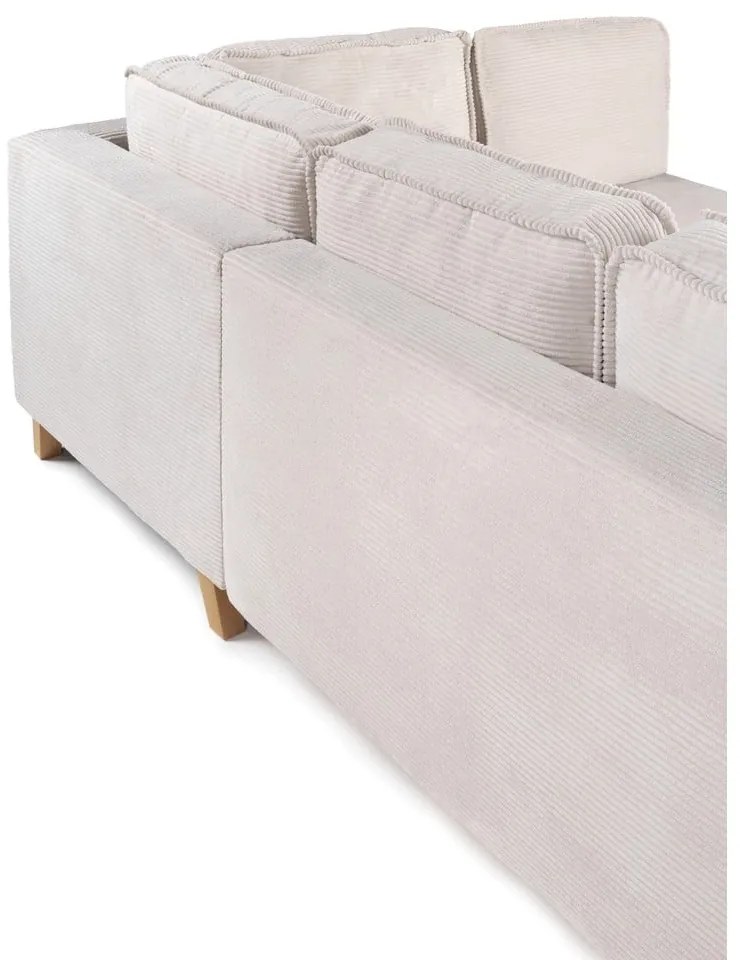 Бежов сгъваем ъглов диван от рипсено кадифе (десен ъгъл) Tori – Bonami Selection