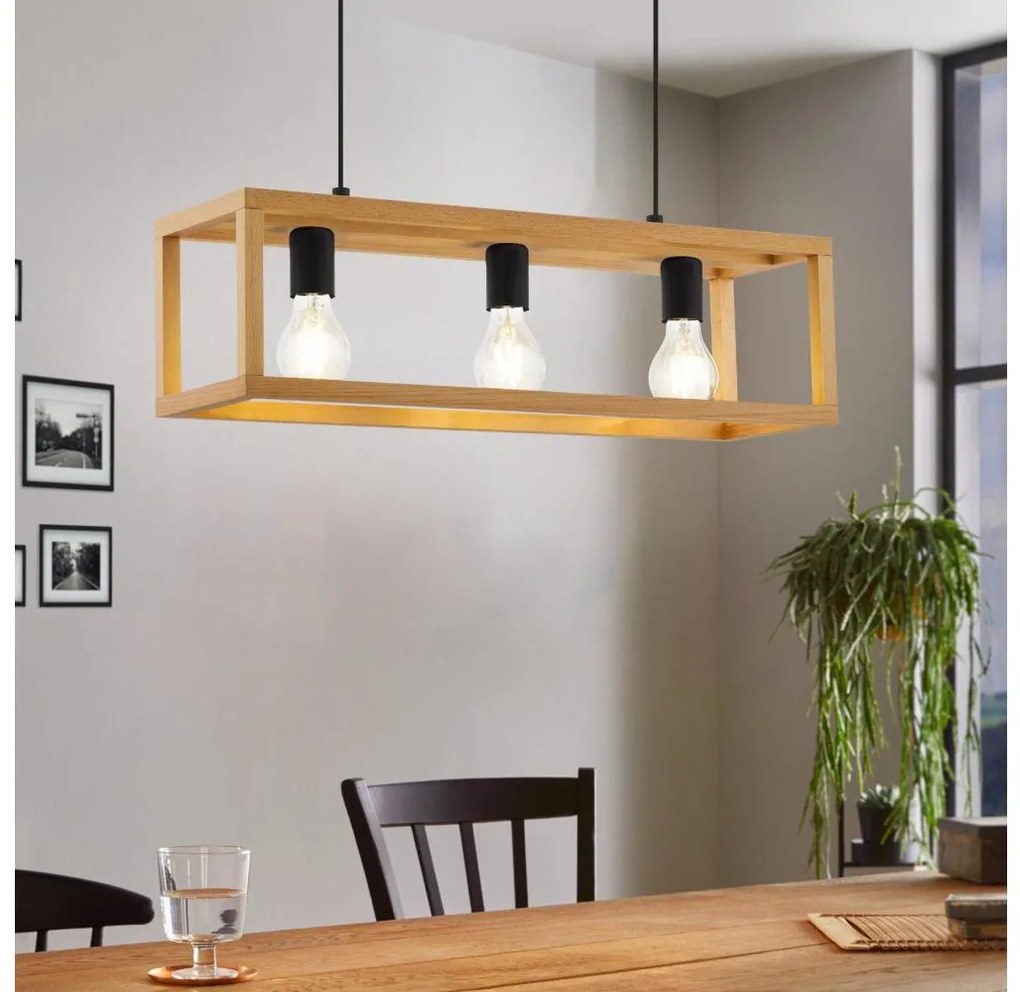 Eglo 32144 - Полилей на кабел BLACKCROWN 3xE27/40W/230V кафяв