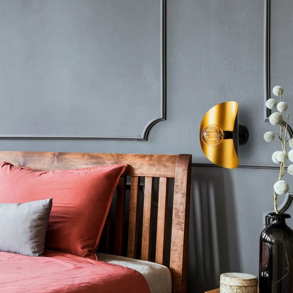 Черна и златисто стенна лампа Sivani – Opviq lights