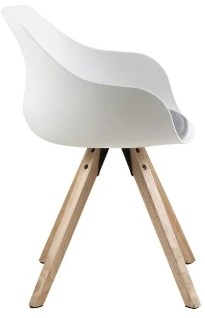 Бели/сиви тапицирани трапезни столове в комплект с подлакътници 2 бр. Tina – Actona