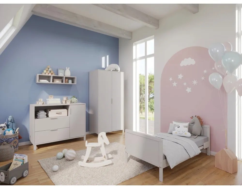 Кремав детски скрин с маса за преповиване 115x102x77 cm Alkmaar – Germania