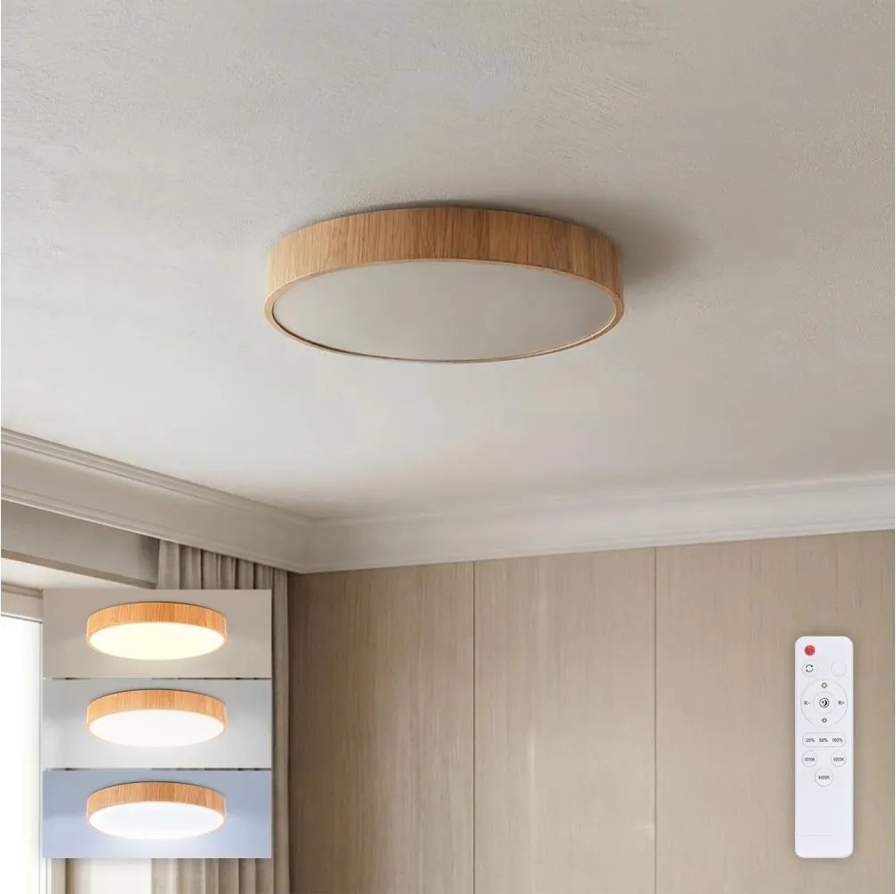 Brilagi - димируемо LED таванно осветително тяло POOL LED/36W/230V Ø 30 см, дървесен декор +DO