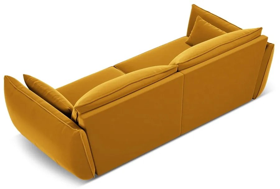 Кадифен диван в цвят горчица 208 cm Vanda – Mazzini Sofas