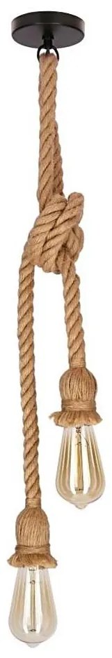 Полилей на кабел VIDEA 2xE27/40W/230V кафяв