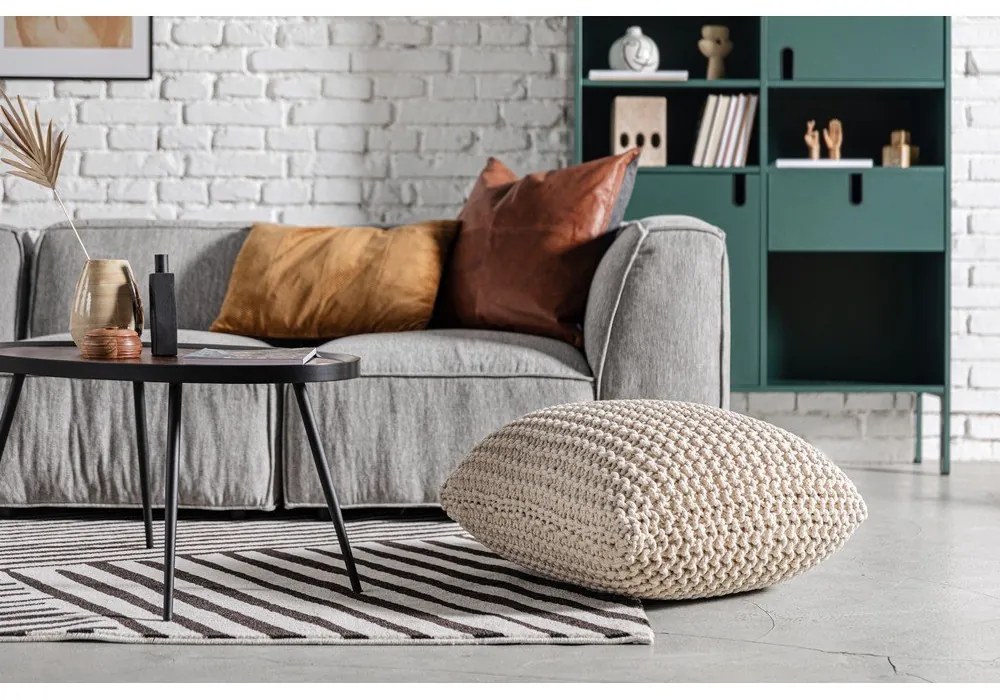 Тухленочервена възглавница пуф Плетене - Bonami Essentials