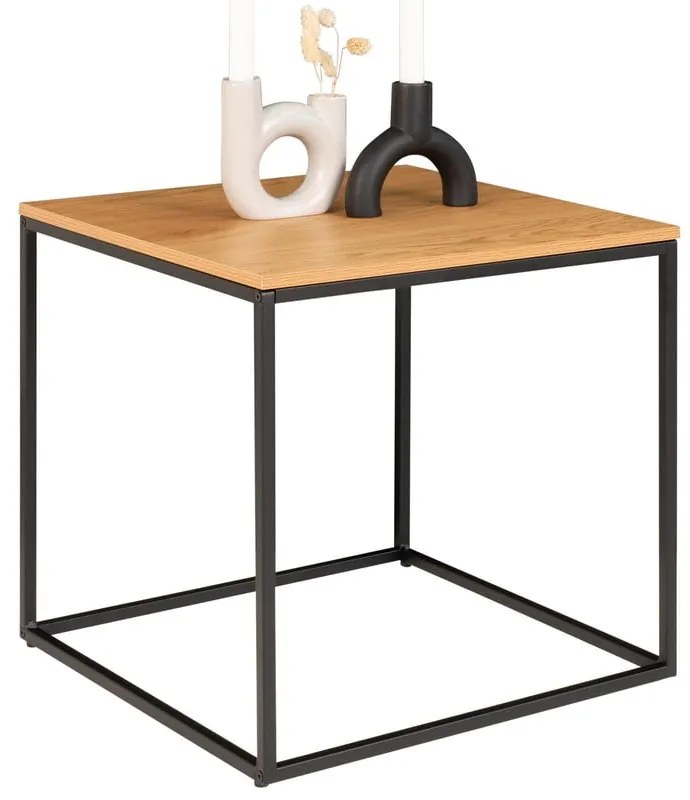 Масичка за кафе с плот в дъбов декор , 45 x 45 cm Vita - House Nordic