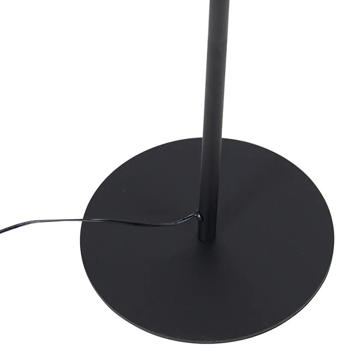 Дизайнерска подова лампа черна с LED и сензорен димер - Palka