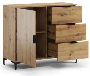 Скрин ЛАНА K-100S Дъб Артисан - СТОЯЩ ШКАФ С ЧЕКМЕДЖЕТА