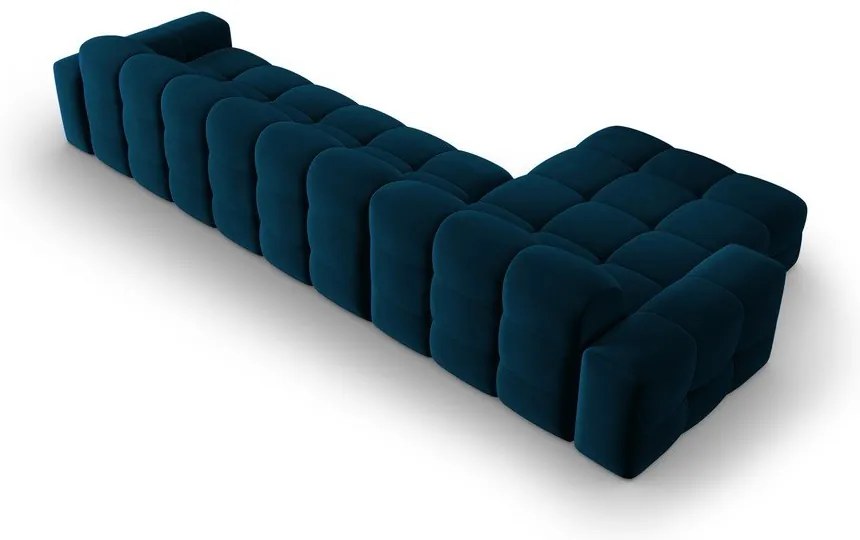 Тъмносин ъглов диван от кадифе (ляв ъгъл) Kendal - Micadoni Home