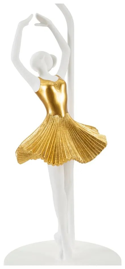 Бяло-златиста настолна лампа с текстилен абажур (височина 64 cm) Dancer – Mauro Ferretti