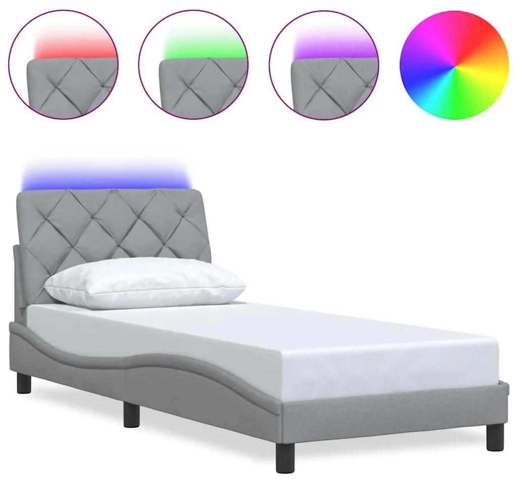 3310629 vidaXL Рамка за легло със светодиод без матрак, 80x200 см, плат