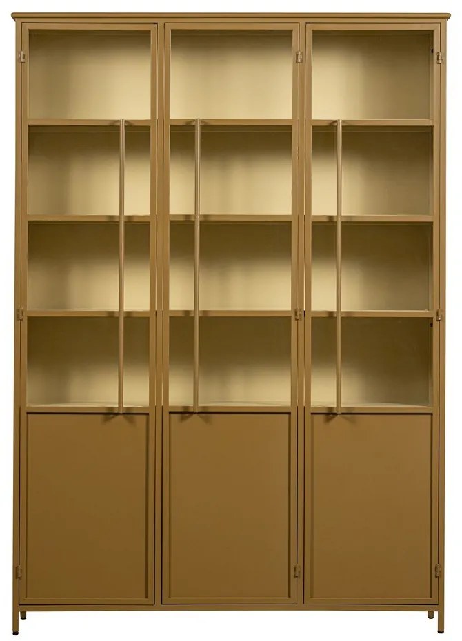 Метална витрина в цвят горчица 140x200x44 cm Exhibit – WOOOD