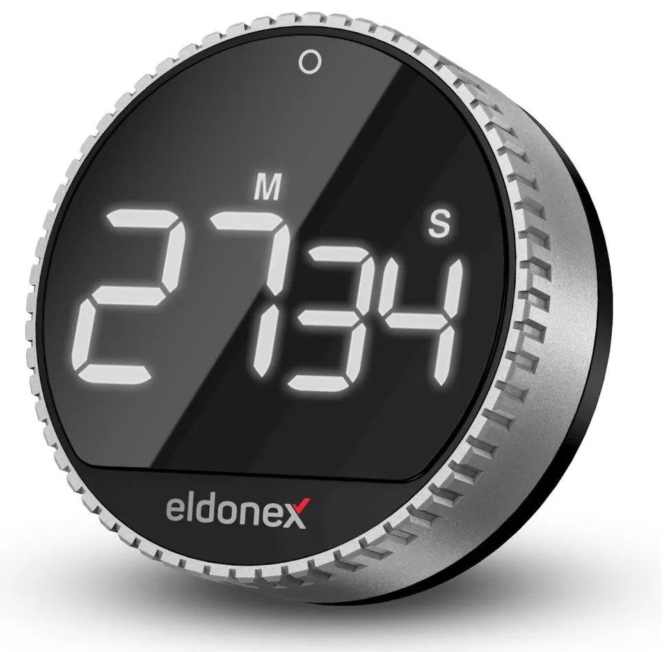 ELDONEX ECL-1210-SL - Кухненски таймер QuickCount 3xAAA сребрист/черен