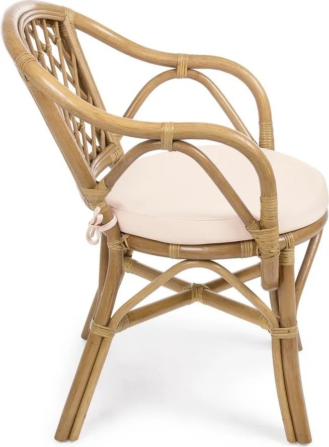 Градински стол от масивно дърво/ратанов в естествен цвят Athina – Bizzotto