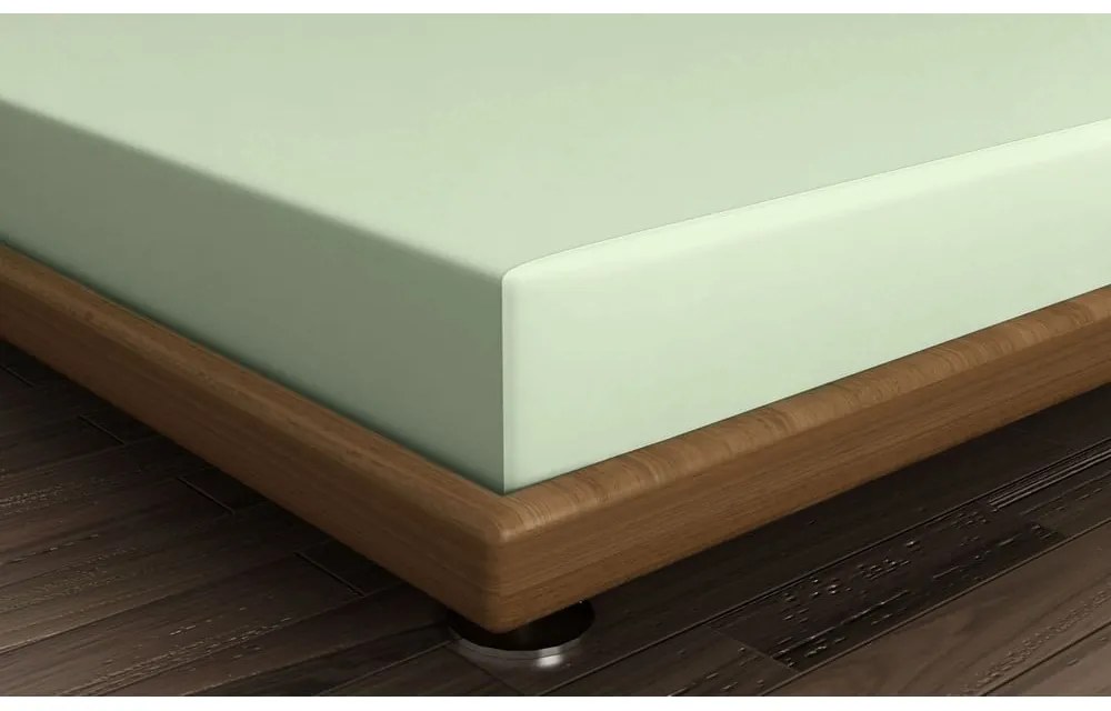 Светлозелен еластичен памучен чаршаф 140x200 cm – Mijolnir